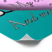 ナース祈りの言葉アートポスター – ピンクエンボスハート ポスター (角)