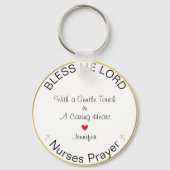 ナース祈りの言葉パーソナライズされたブレスマイロード キーホルダー (正面)