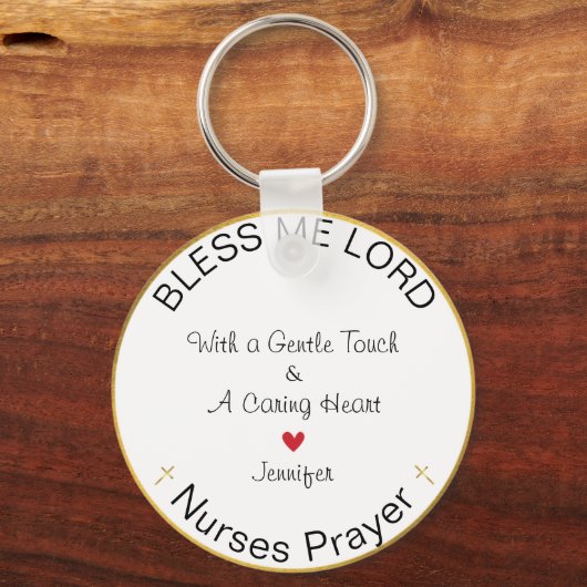 ナース祈りの言葉パーソナライズされたブレスマイロード キーホルダー (正面)