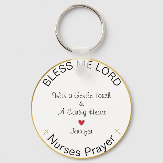 ナース祈りの言葉パーソナライズされたブレスマイロード キーホルダー (裏面)