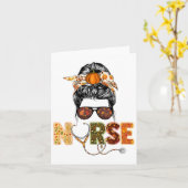 ナース秋の秋サンクスギビング聴診器スクラブ カード (黄色い花)