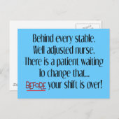 ナース笑わされるギフト「あらゆる安定したナースの裏側」 ポストカード (正面/裏面)