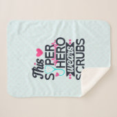 ナース素晴らしスーパーヒーローことわざタイポグラフィ シェルパブランケット (正面(横))