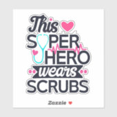 ナース素晴らしスーパーヒーローことわざタイポグラフィ シール (シート)