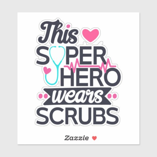 ナース素晴らしスーパーヒーローことわざタイポグラフィ シール (シート)