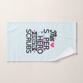 ナース素晴らしスーパーヒーローことわざタイポグラフィ バスタオルセット (ハンドタオル)