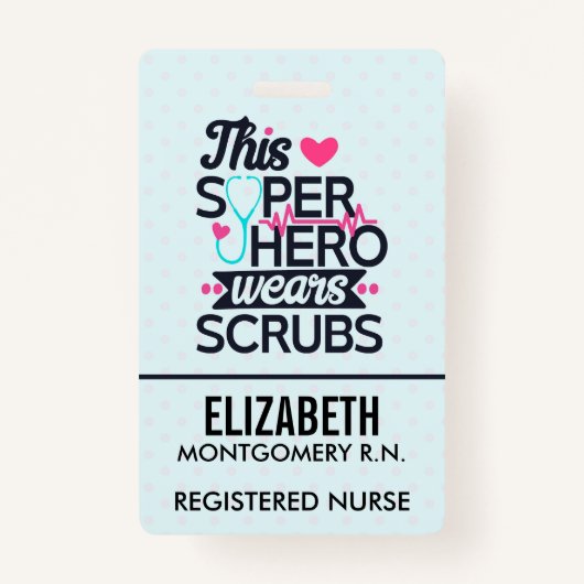ナース素晴らしスーパーヒーローことわざタイポグラフィ バッジ (正面)