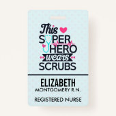 ナース素晴らしスーパーヒーローことわざタイポグラフィ バッジ (裏面)