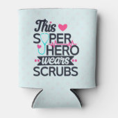 ナース素晴らしスーパーヒーローことわざタイポグラフィ 缶クーラー (正面)