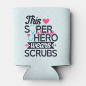 ナース素晴らしスーパーヒーローことわざタイポグラフィ 缶クーラー (裏面)