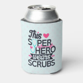 ナース素晴らしスーパーヒーローことわざタイポグラフィ 缶クーラー (缶裏面)