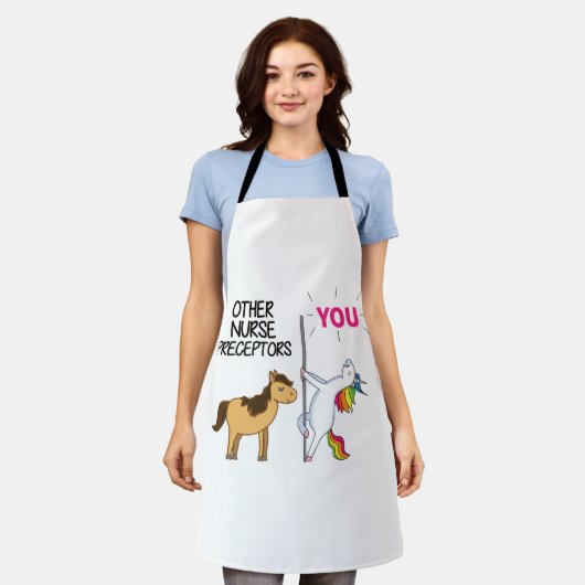 ナース素晴らし教師のためのユニコーンの贈り物 エプロン (着用した状態)