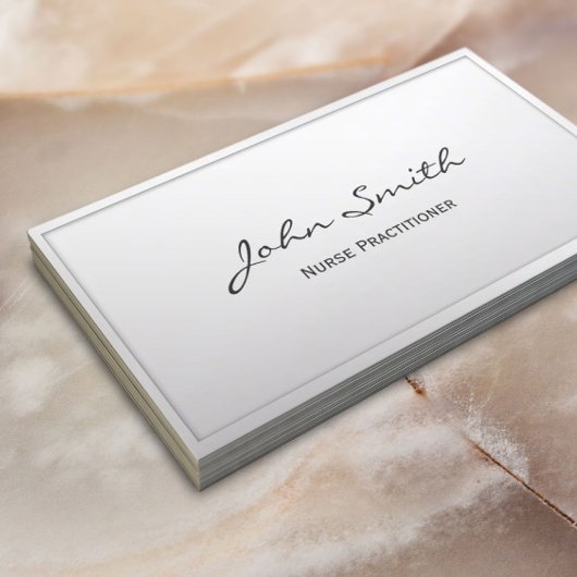ナース練習エレガントの白い枠 名刺