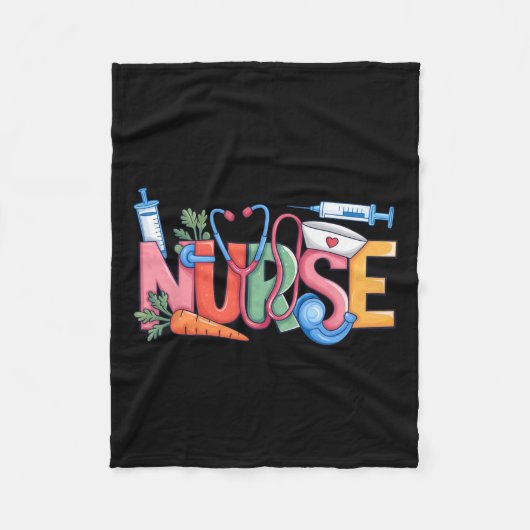 ナース聴診器かわいいコケットボウシュテスコープNu フリースブランケット (正面)