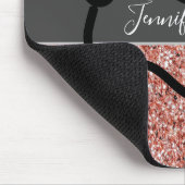 ナース聴診器カドゥセウスピンクローズ金ゴールドグリッター マウスパッド (コーナー)