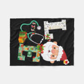 ナース聴診器クリスマスオーナメントデコールギフト フリースブランケット (正面(横))