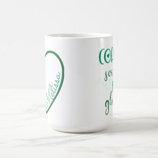 ナース聴診器ハートグリーンコーヒーおもしろいバレンタイン コーヒーマグカップ (中央)