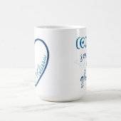 ナース聴診器ハートブルーコーヒーおもしろいバレンタイン コーヒーマグカップ (中央)