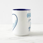 ナース聴診器ハートブルーコーヒーおもしろい マグカップ (中央)