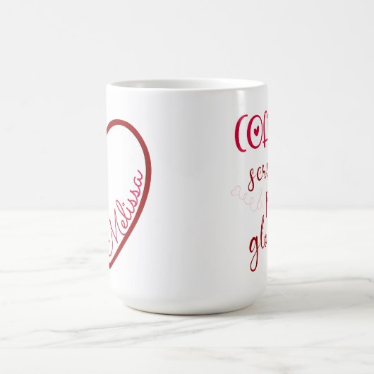 ナース聴診器ハート赤コーヒーおもしろい コーヒーマグカップ (中央)