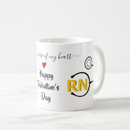 ナース聴診器バレンタイン日黄色RN コーヒーマグカップ