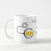 ナース聴診器バレンタイン日黄色RN コーヒーマグカップ (左)