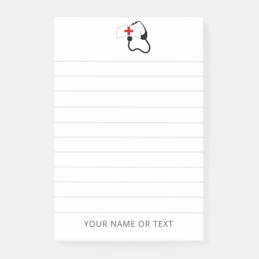 ナース聴診器パーソナライズされた名 ポストイット (正面)