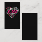 ナース聴診器医療要素ハート 名刺 (正面/裏面)