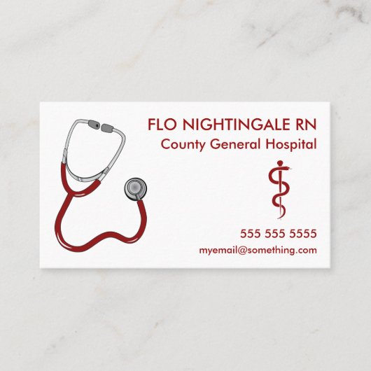 ナース聴診器白色 名刺 (正面)