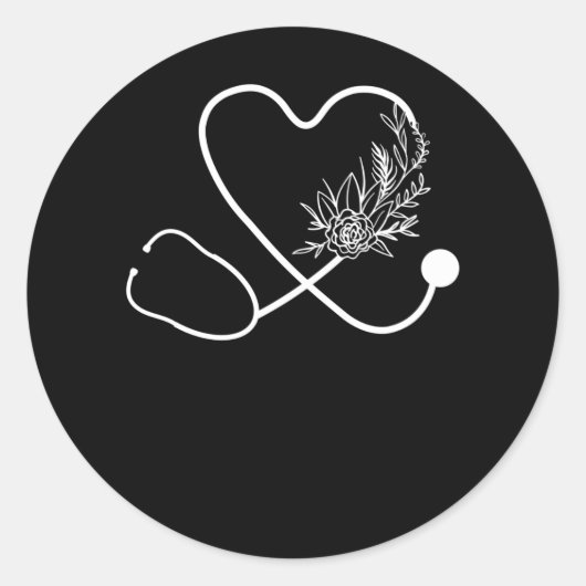 ナース聴診器花病院 ラウンドシール (正面)