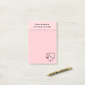 ナース聴診器(赤いハート鑑賞用) ポストイット (デスク上)