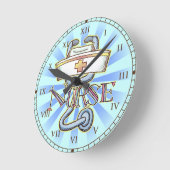 ナース聴診時計 ラウンド壁時計 (傾斜)