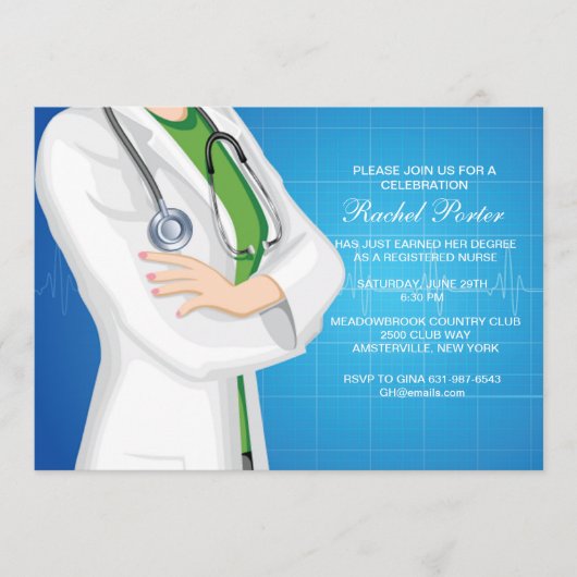 ナース職務卒業招待状 招待状 (正面)