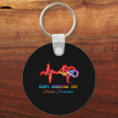 ナース自閉症を受け入れる愛の自閉症を理解 キーホルダー (正面)