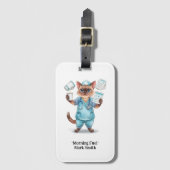 ナース荷物おもしろいタグ用文字付猫好き ラゲッジタグ (正面縦)