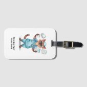 ナース荷物おもしろいタグ用文字付猫好き ラゲッジタグ (正面横)