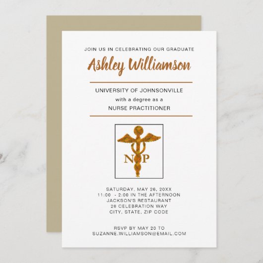 ナース術者の卒業発表記号 案内状 (正面/裏面)