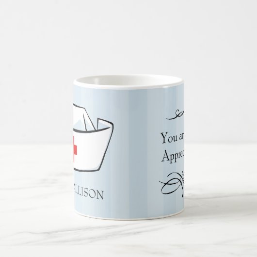 ナース評価の追加の名前 コーヒーマグカップ (中央)