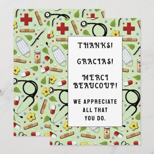 ナース評価カード サンキューカード (正面/裏面)