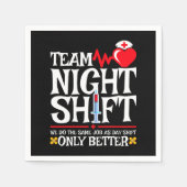 ナース評価チームおもしろいナイトシフトナース スタンダードカクテルナプキン (正面)