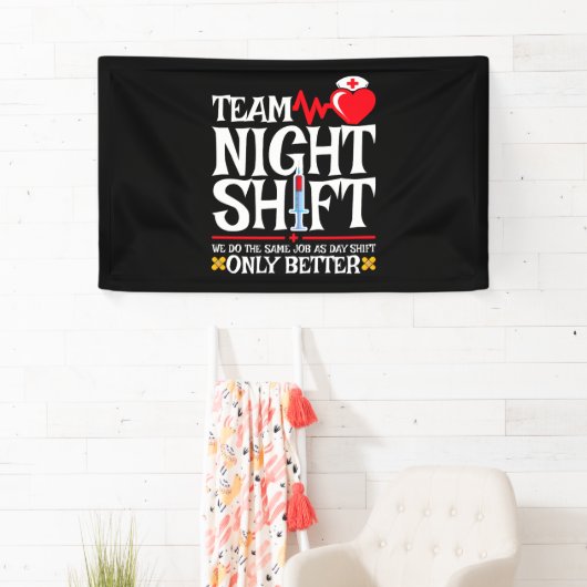 ナース評価チームおもしろいナイトシフトナース 横断幕 (インサイチュ)