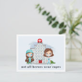 ナース評価パーソナライズされたサンキューカード ポストカード (スタンド正面)