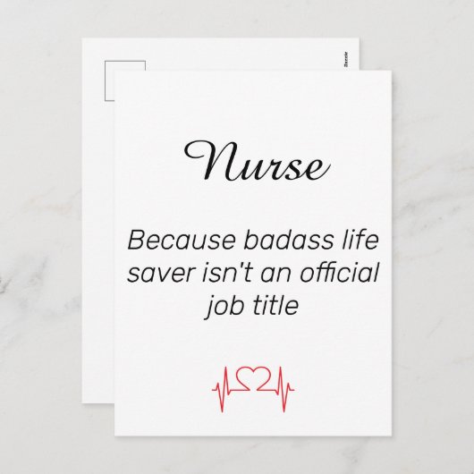 ナース誇りを持ったヒーロージョブ看護引用文 シーズンポストカード (正面/裏面)