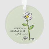 ナース誕生日宗教的グリーンデイジー パーソナライズされた オーナメント (裏面)