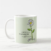 ナース誕生日宗教的グリーンデイジー パーソナライズされた コーヒーマグカップ (左)
