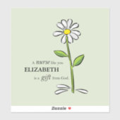 ナース誕生日宗教的グリーンデイジー パーソナライズされた シール (シート)