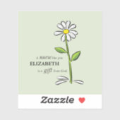 ナース誕生日宗教的グリーンデイジー パーソナライズされた シール (シート)