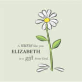 ナース誕生日宗教的グリーンデイジー パーソナライズされた シール (正面)