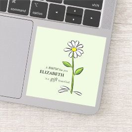 ナース誕生日宗教的グリーンデイジー パーソナライズされた シール