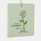 ナース誕生日宗教的グリーンデイジー パーソナライズされた セラミックオーナメント (右)